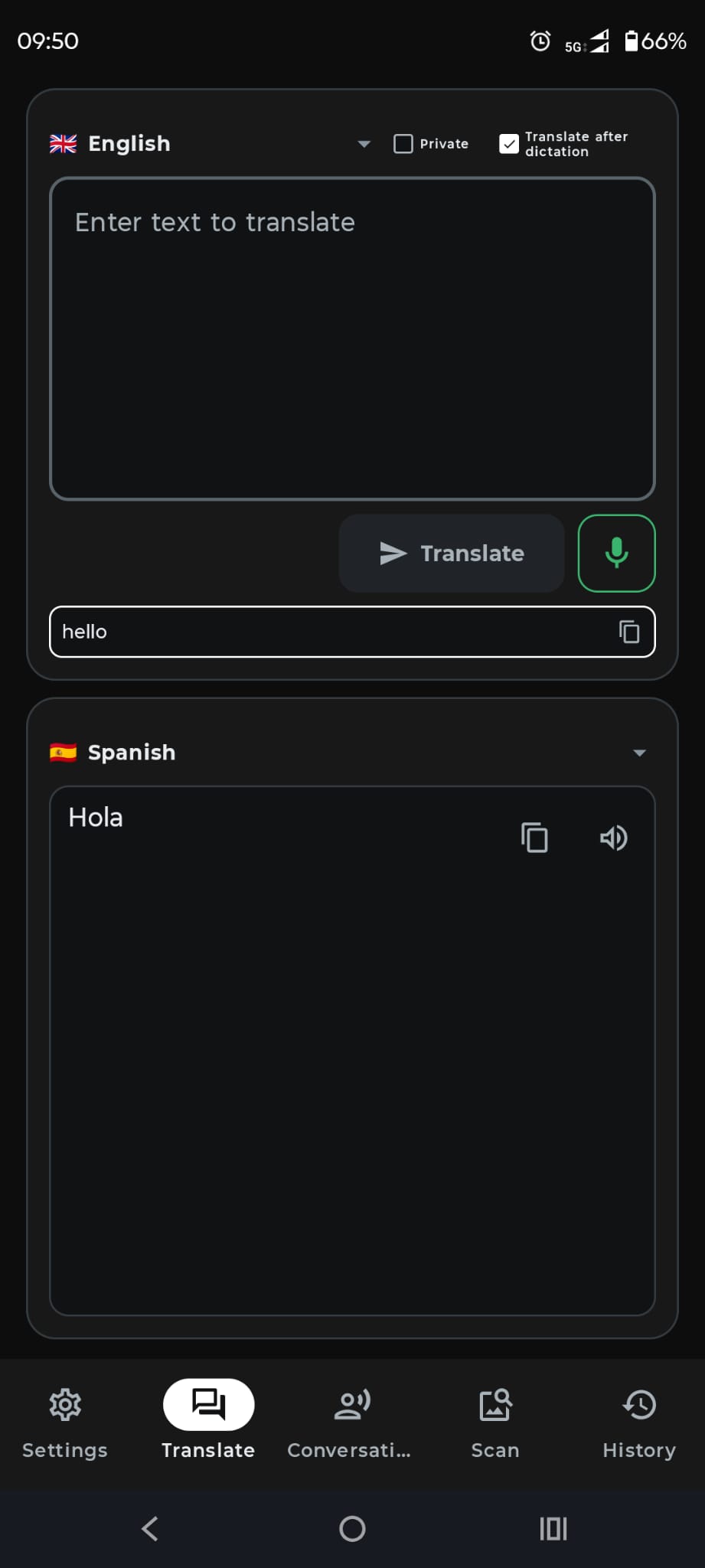 Translate screen with English source text and Spanish translation